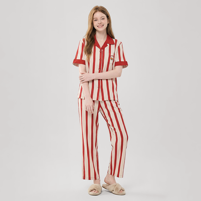 Women's Embroidered Cotton Pajama Set - Nomee