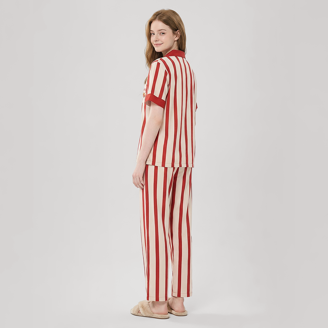 Women's Embroidered Cotton Pajama Set - Nomee