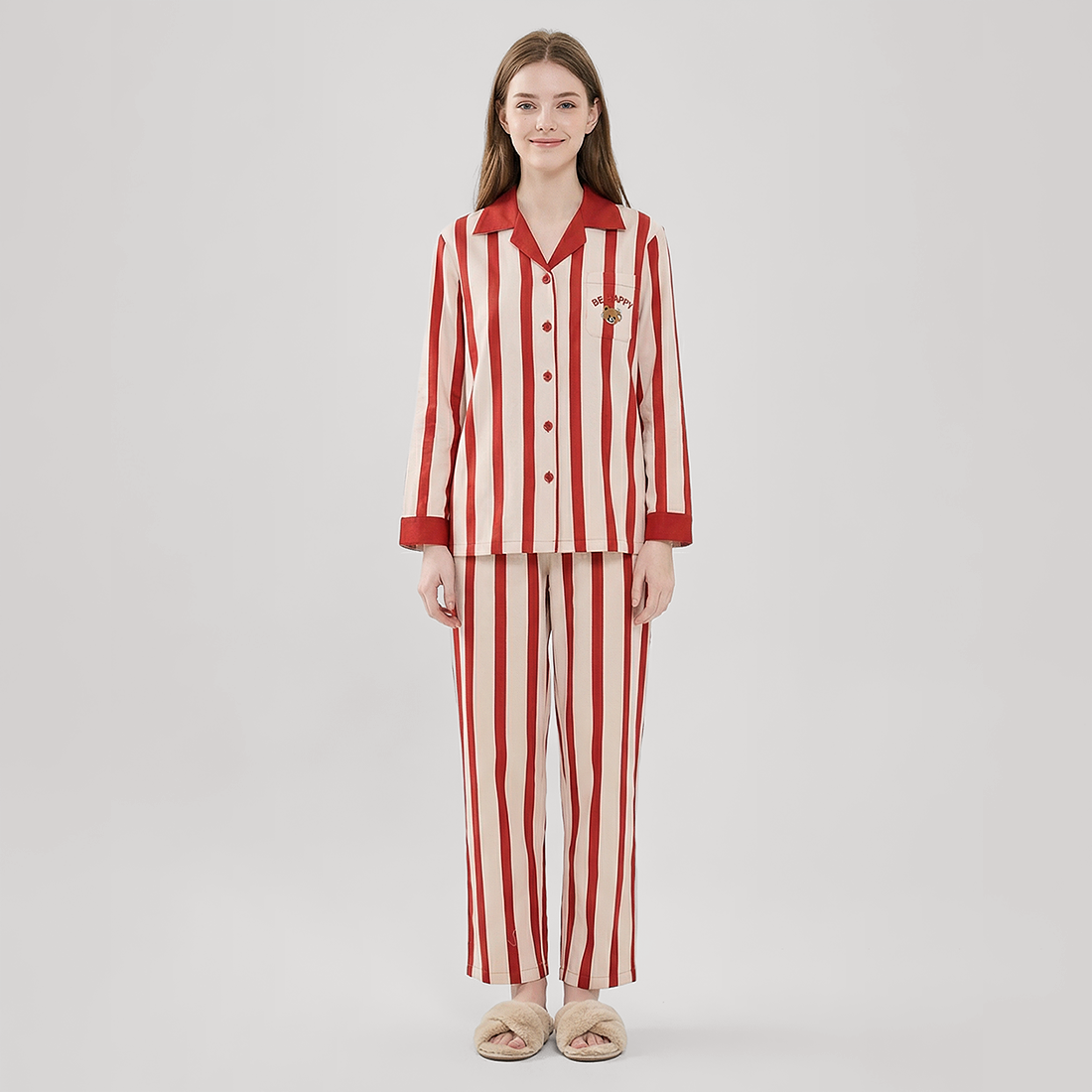 Women's Embroidered Cotton Pajama Set - Nomee