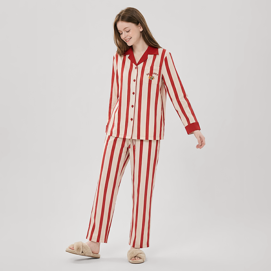 Women's Embroidered Cotton Pajama Set - Nomee
