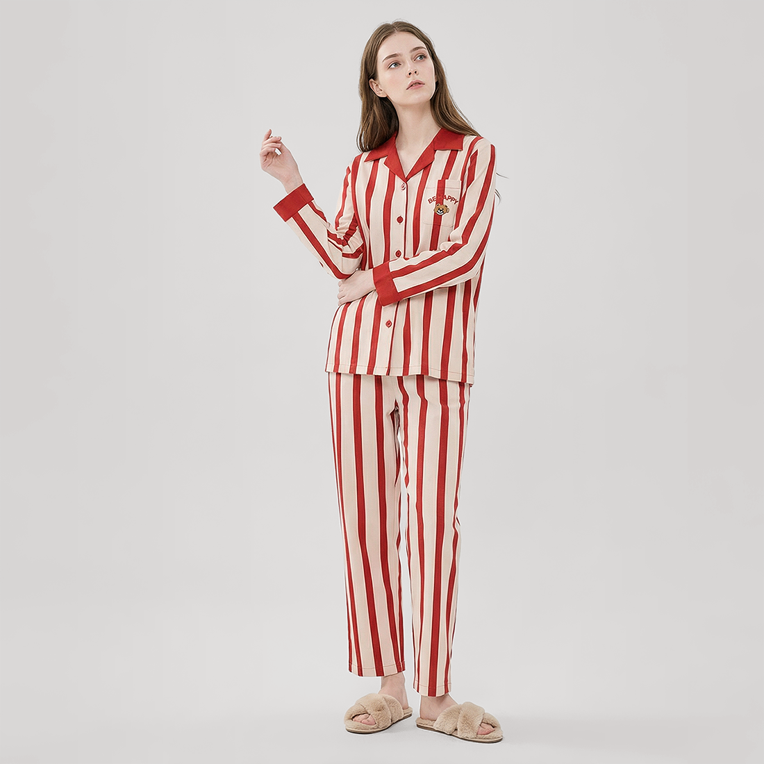 Women's Embroidered Cotton Pajama Set - Nomee