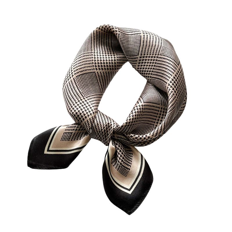 Wholesale warm mulberry silk small square scarf women neck wrap-Nomee