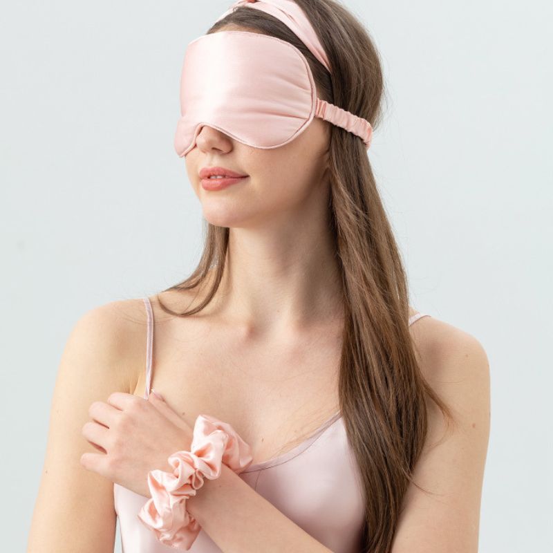 Wholesale silk pillowcase mask scrunchie headband set-Nomee