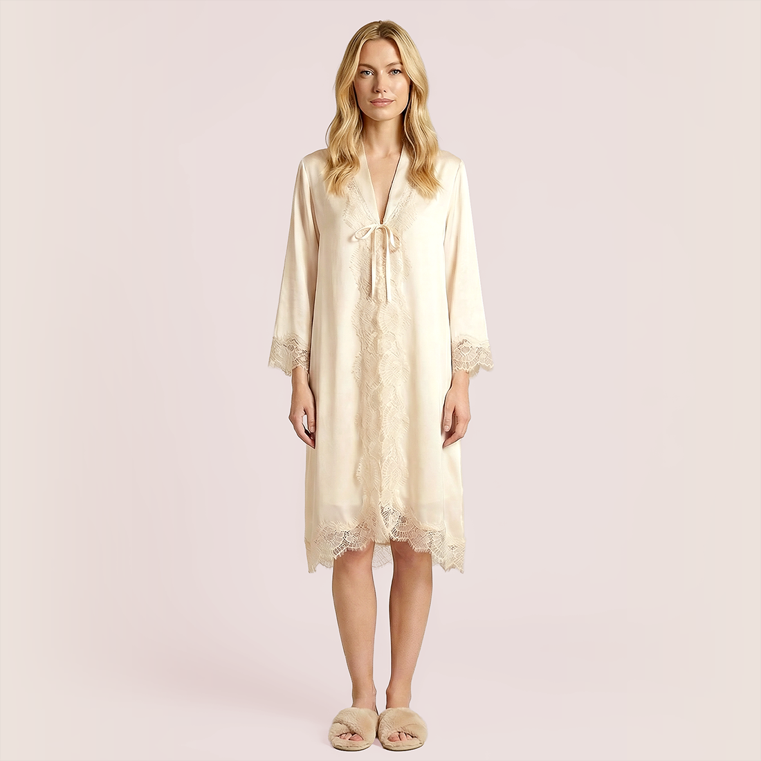 100% Mulberry Silk lace Strap+Sleeprobe 2-piece Set-Nomee