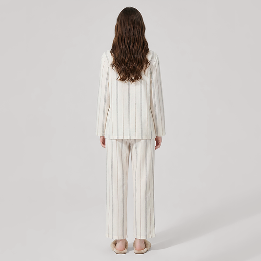 Women's Embroidered Cotton Pajama Set - Nomee