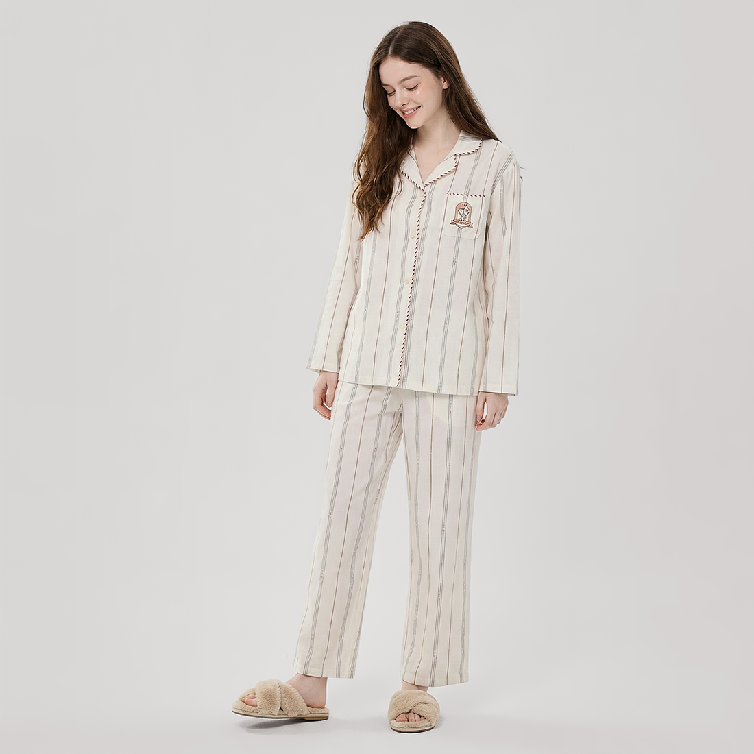 Women's Embroidered Cotton Pajama Set - Nomee