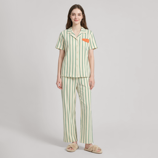 Women's Modal Vertical Stripe Pajama Set - Nomee
