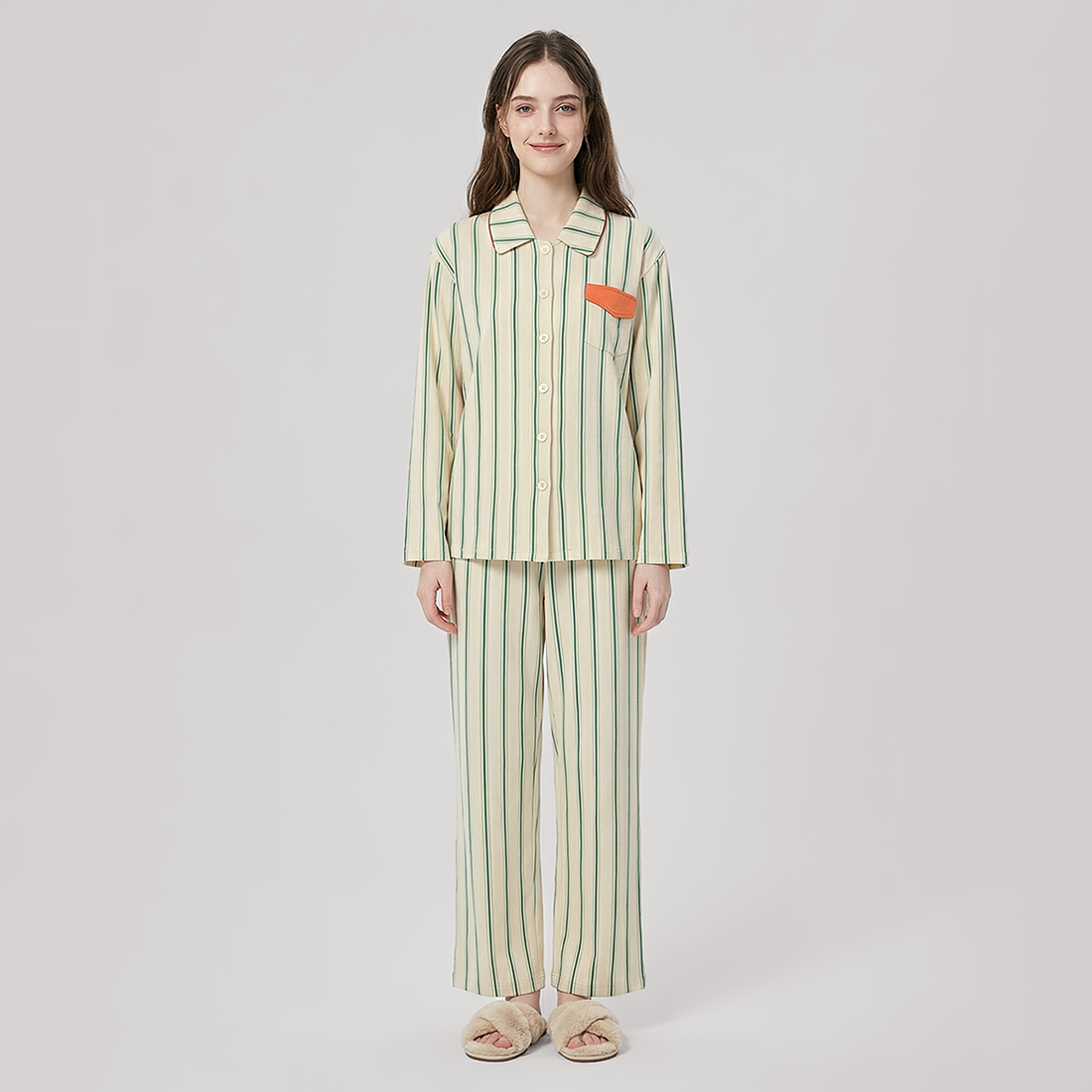 Women's Modal Vertical Stripe Pajama Set - Nomee