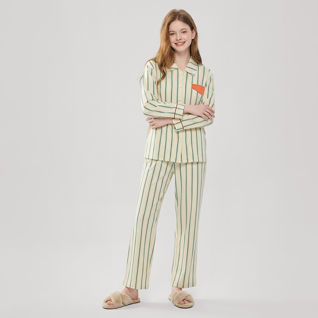 Women's Modal Vertical Stripe Pajama Set - Nomee
