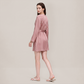 100% Mulberry Silk Embroidered V-Neck Long Robe - Nomee