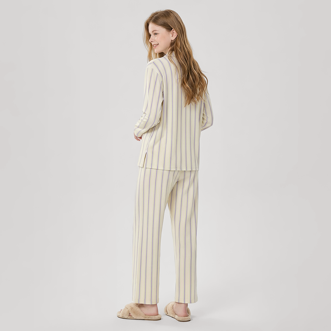 Women's Modal Vertical Stripe Pajama Set - Nomee