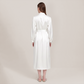 100% Mulberry Silk V-Neck Long Robe - Nomee