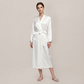 100% Mulberry Silk V-Neck Long Robe - Nomee