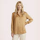 Silk V-neck long sleeved shirt-Nomee