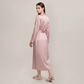 100% Mulberry Silk V-Neck Long Robe - Nomee
