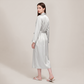 100% Mulberry Silk V-Neck Long Robe - Nomee