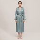 100% Mulberry Silk V-Neck Long Robe - Nomee
