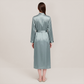 100% Mulberry Silk V-Neck Long Robe - Nomee