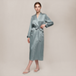 100% Mulberry Silk V-Neck Long Robe - Nomee