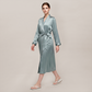 100% Mulberry Silk V-Neck Long Robe - Nomee