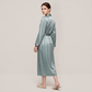 100% Mulberry Silk V-Neck Long Robe - Nomee