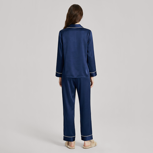 Nomee Retro Simple 100% Mulberry Silk Pajama Set