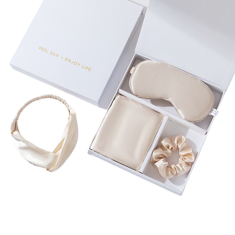 Wholesale silk pillowcase mask scrunchie headband set-Nomee
