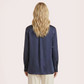 Silk V-neck long sleeved shirt-Nomee