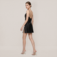 100% Mulberry Silk Backless Slit Cami Nightgown - Nomee