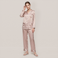 100% Mulberry Silk Piped Long Sleeve Pajama Set - Nomee