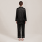 100% Mulberry Silk Piped Long Sleeve Pajama Set - Nomee