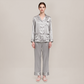 100% Mulberry Silk Piped Long Sleeve Pajama Set - Nomee
