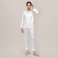 100% Mulberry Silk Piped Long Sleeve Pajama Set - Nomee