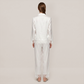 100% Mulberry Silk Lace Trim Long Sleeve Pajama Set - Nomee