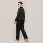 100% Mulberry Silk Lace Trim Long Sleeve Pajama Set - Nomee