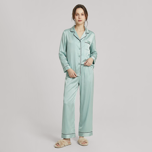 100% Mulberry Silk Long Sleeve Pajama Set（16mm） - Nomee