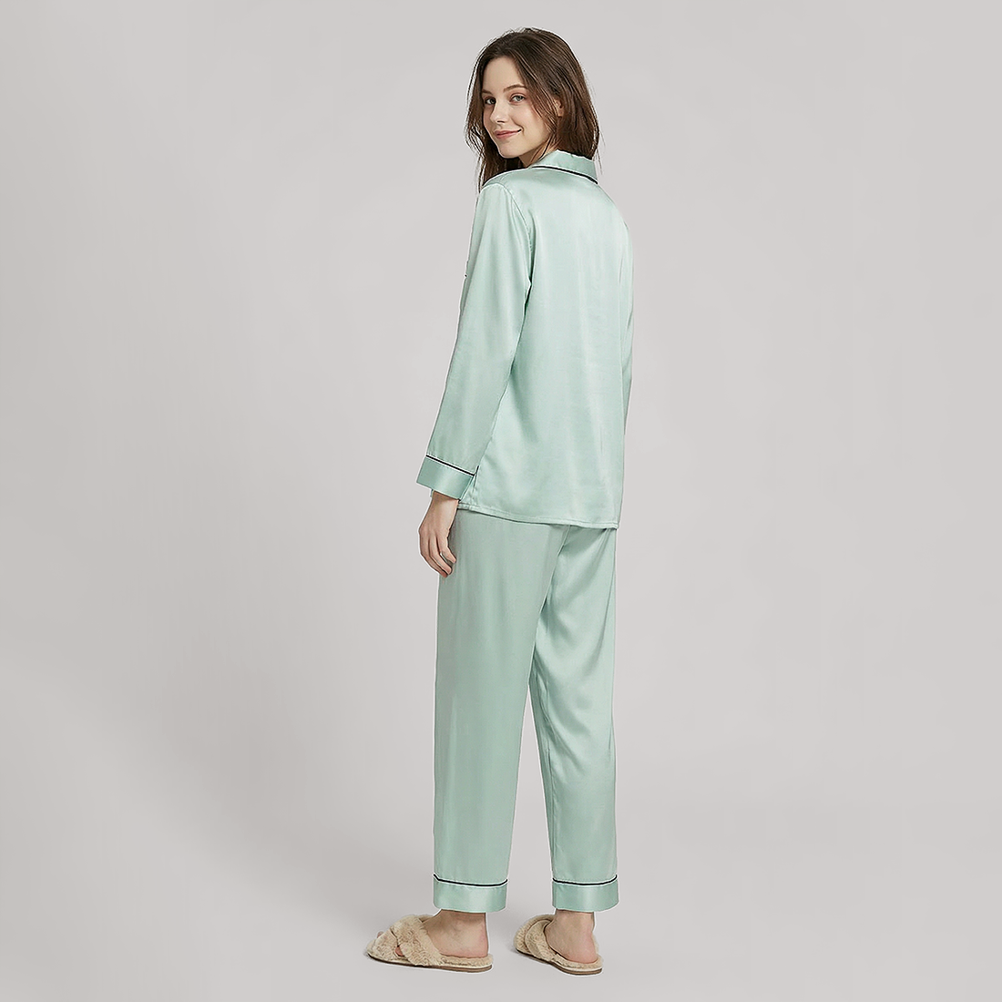 100% Mulberry Silk Long Sleeve Pajama Set（16mm） - Nomee