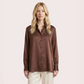 Silk V-neck long sleeved shirt-Nomee