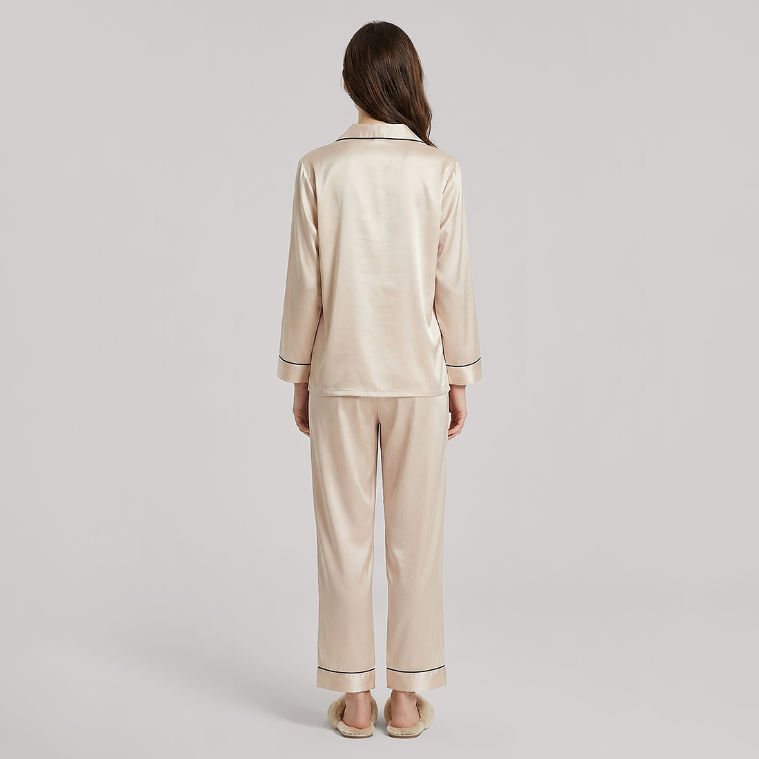 100% Mulberry Silk Long Sleeve Pajama Set（16mm） - Nomee