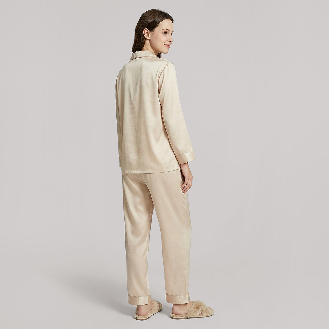 100% Mulberry Silk Long Sleeve Pajama Set（16mm） - Nomee