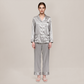 100% Mulberry Silk V-Neck Long Sleeve Pajama Set 25mm - Nomee