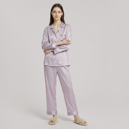 100% Mulberry Silk Long Sleeve Pajama Set（16mm） - Nomee