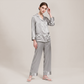 100% Mulberry Silk V-Neck Long Sleeve Pajama Set 25mm - Nomee