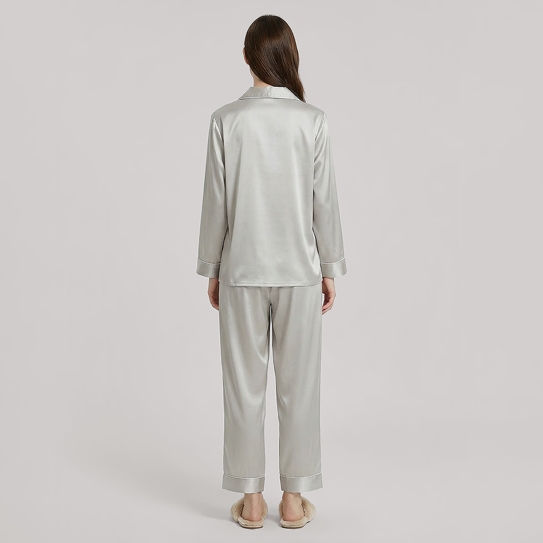 100% Mulberry Silk Long Sleeve Pajama Set（16mm） - Nomee
