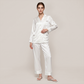 100% Mulberry Silk V-Neck Long Sleeve Pajama Set 25mm - Nomee