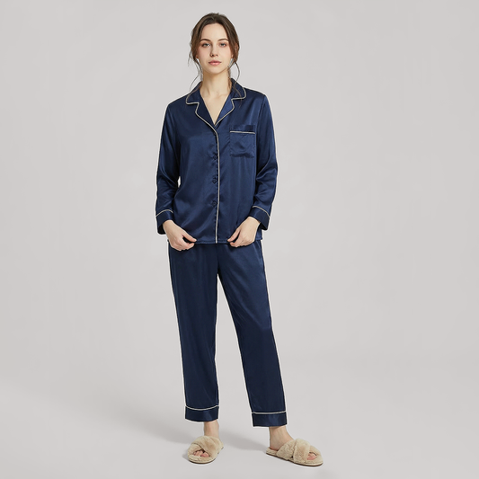100% Mulberry Silk Long Sleeve Pajama Set（16mm） - Nomee