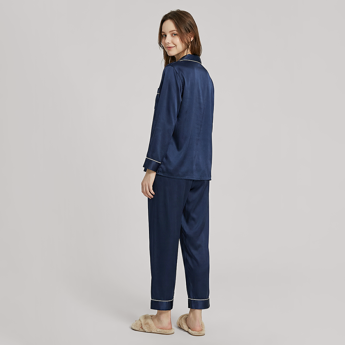 100% Mulberry Silk Long Sleeve Pajama Set（16mm） - Nomee