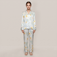 100% Mulberry Silk Daisy Print Long Sleeve Pajama Set - Nomee