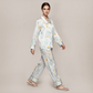 100% Mulberry Silk Daisy Print Long Sleeve Pajama Set - Nomee