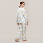 100% Mulberry Silk Daisy Print Long Sleeve Pajama Set - Nomee